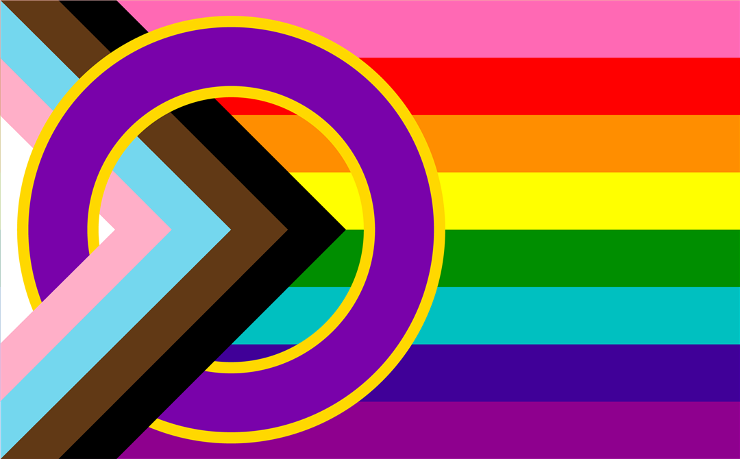 The inclusive progessive Pride flag.